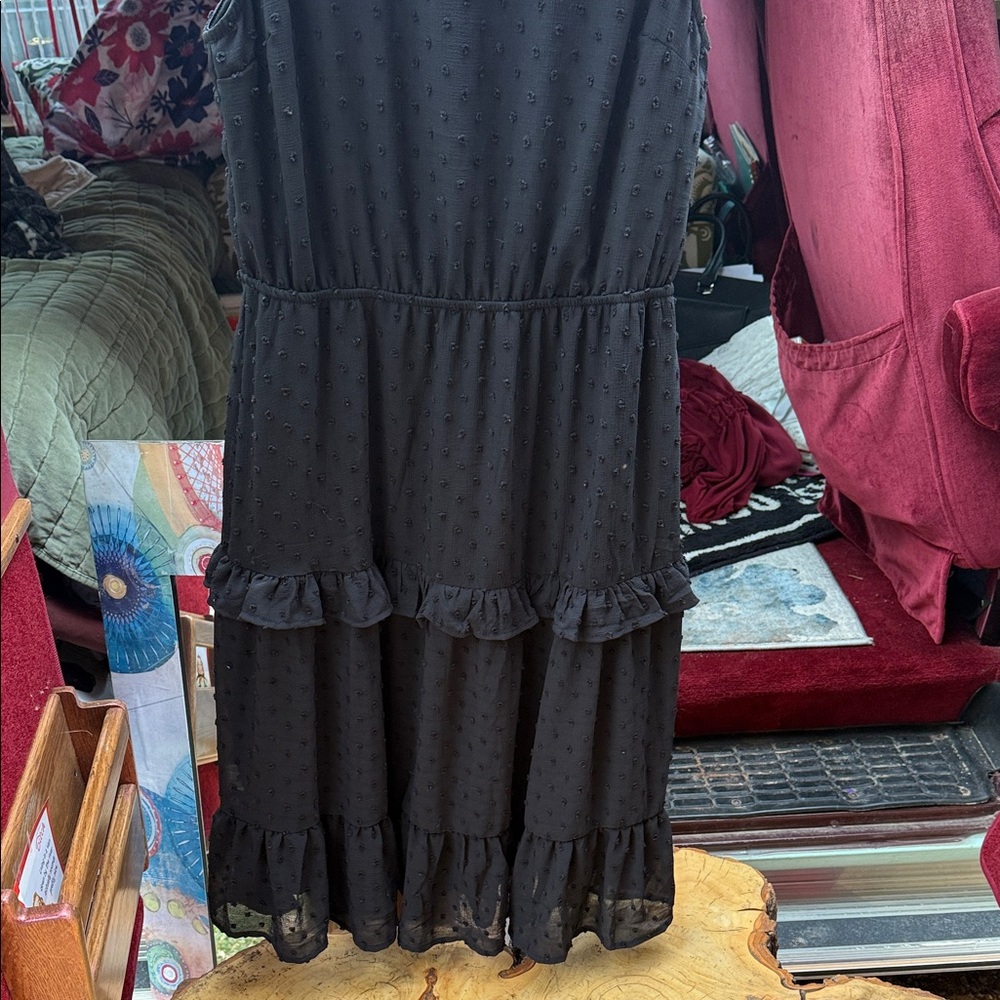 Chic Black Ruffle Mini Dress - Picture 5 of 6